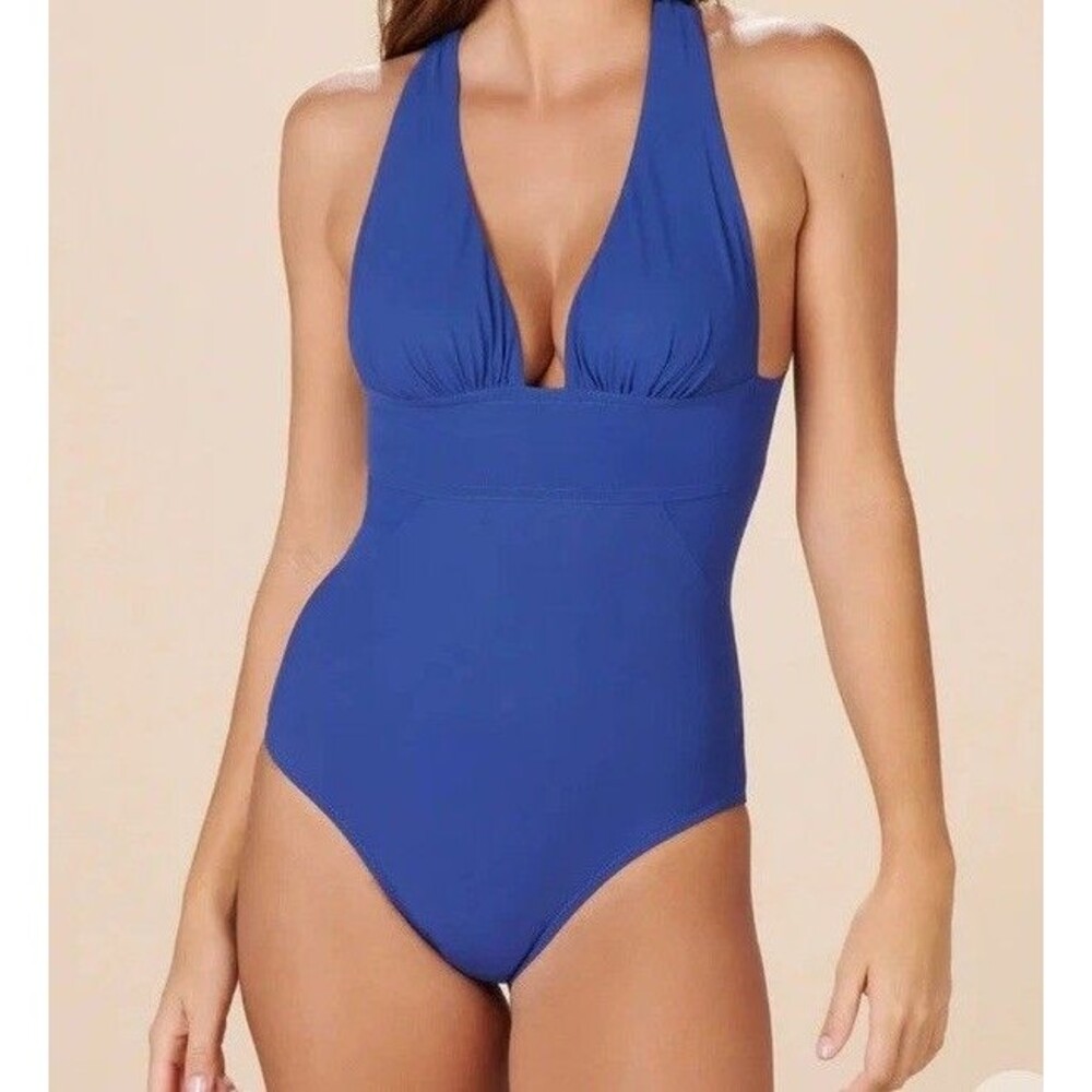 Pain de Sucre Capri One Piece Swimsuit Low Cut Strappy Ocean Blue EU 36 US XS 80